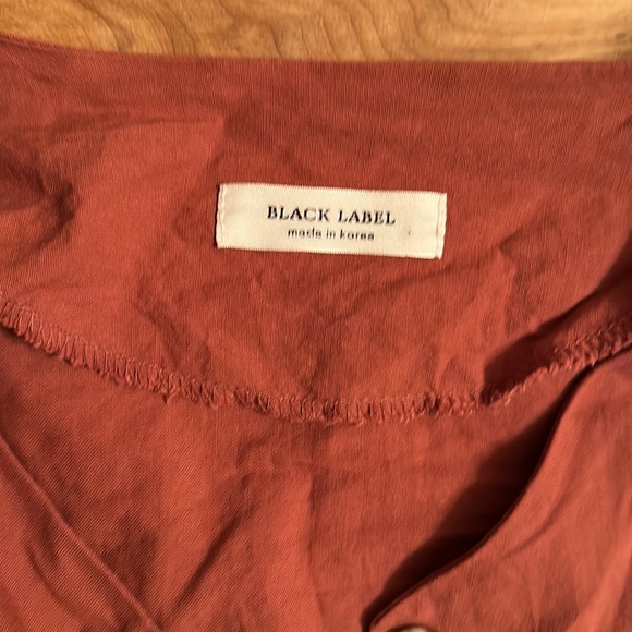 Terra cotta coloured blouse, size small, black label purchased at Simons - Picture 2 of 3